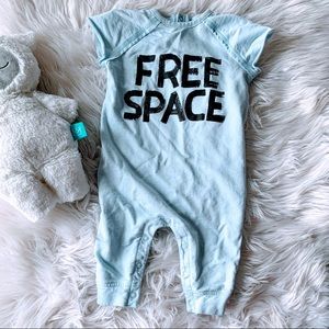 Free Space Bodysuit Baby Blue Stem 12 Months